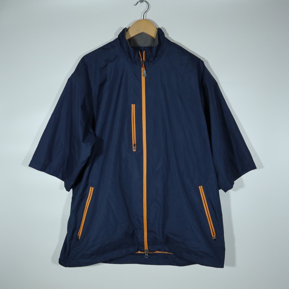 Peter Millar Element4 Water Jacket XL Golf Windbreaker Modern Short Sleeve Navy